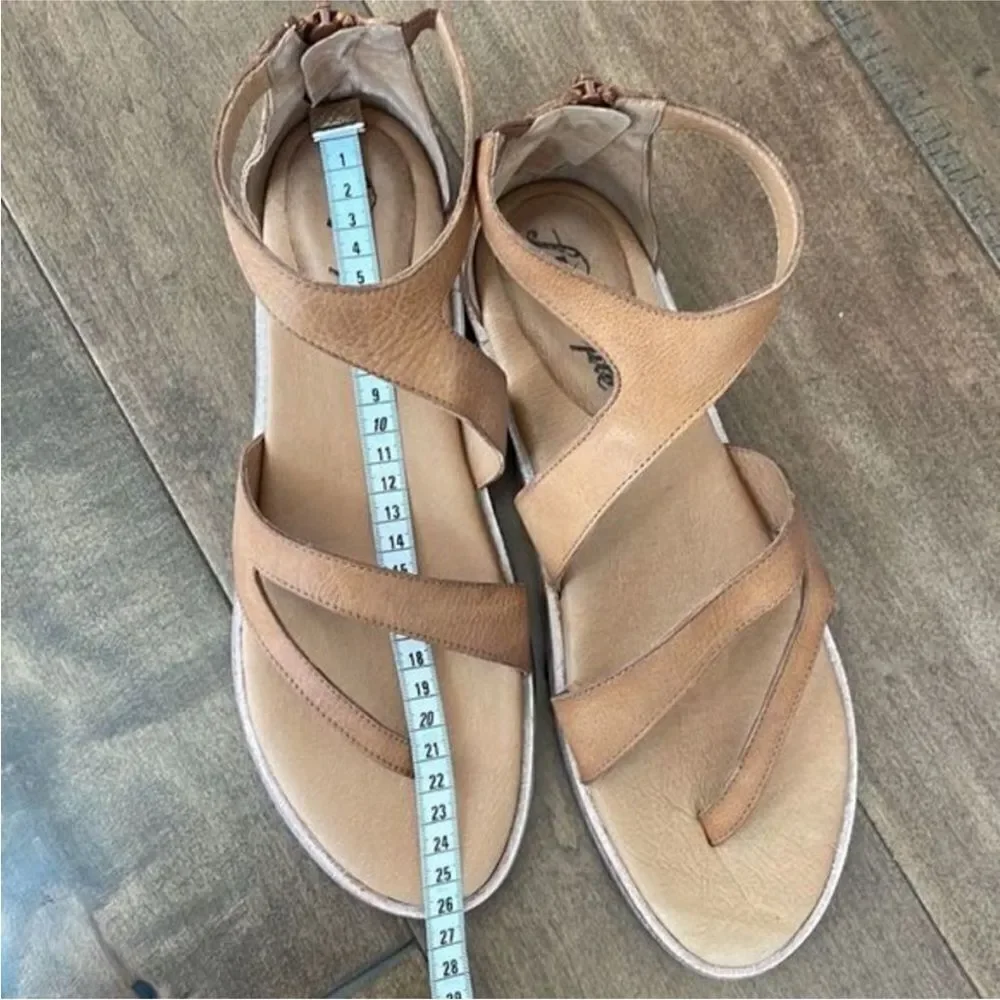 Free People Farrah Asymmetric Sandals Brown Leather EU 41 US 11 NWOB